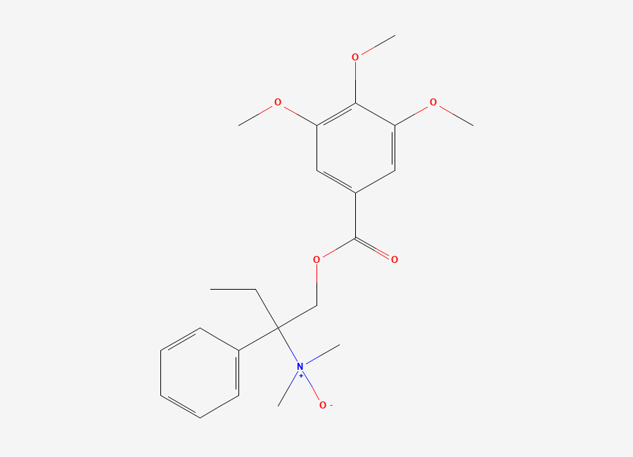 Two-dimensional chemical structure of N,N-dimethyl-2-phenyl-1-(3,4,5-trimethoxybenzoyl)oxybutan-2-amine oxide
