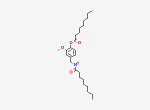 Two-dimensional chemical structure of N,O-Dinonanoylvanillylamine, CAS 2727060-97-9