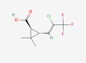 Two-dimensional chemical structure of trans-3-(Z-2-chloro-3,3,3-trifluoroprop-1-en-1-yl)-2,2-dimethylcyclopropanecarboxylic acid