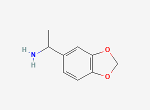 Two-dimensional chemical structure of 3,4-Methylenedioxyphenyl-1-ethanamine
