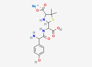 Two-dimensional chemical structure of Amoxicillin EP Impurity D /Amoxicillin Related Compound D / Amoxicillin Penicilloic Acid (Sodium Salt), CAS 68728-47-2