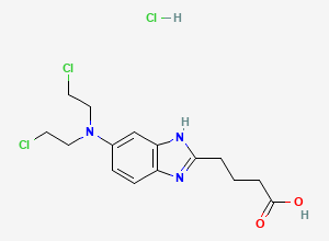 Two-dimensional chemical structure of Bendamustine N-Desmethyl Impurity (HCl salt), CAS 31349-38-9