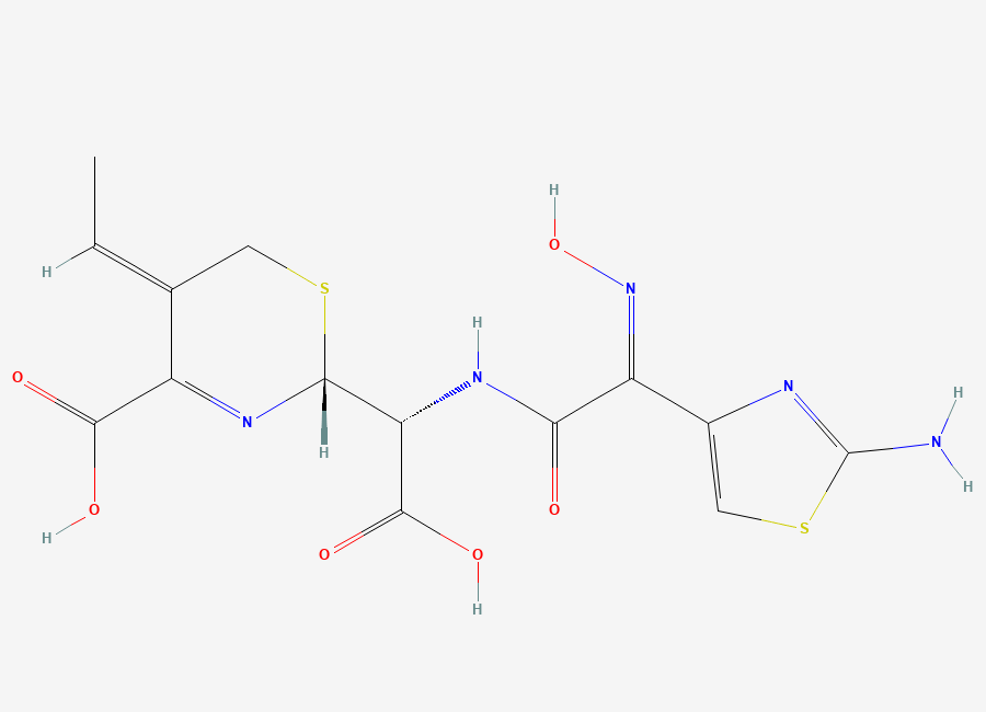 Two-dimensional chemical structure of Cefdinir Thiazine Analog, CAS 178422-39-4