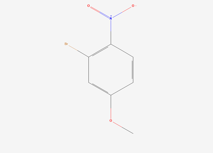 Two-dimensional chemical structure of 2-Bromo-4-methoxy-1-nitrobenzene