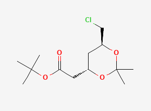 Two-dimensional chemical structure of tert-Butyl 2-((4S,6S)-6-(chloromethyl(02,2-1,3-dioxan-4-yl)acetate