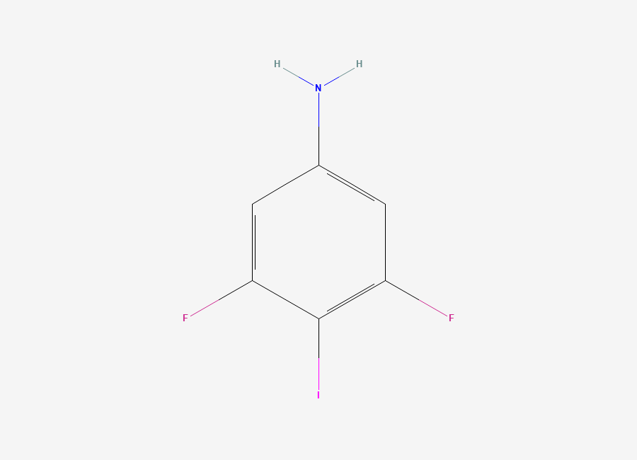 Two-dimensional chemical structure of 3,5-Difluoro-4-iodoaniline