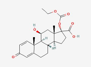 Two-dimensional chemical structure of Dechloromethyl Loteprednol Etabonate / Prednisolone-17-acid 17-ethyl carbonate / Prednisolone carbonate, CAS 133991-63-6