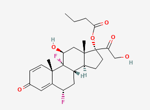 Two-dimensional chemical structure of Difluprednate 21-Desacetyl Impurity, CAS 23640-96-2