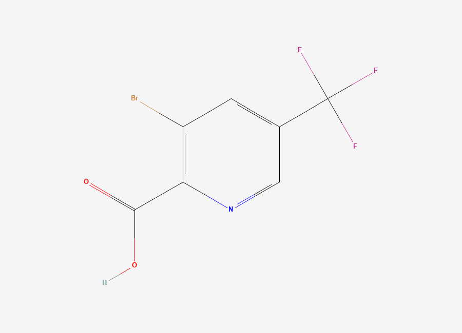 Two-dimensional chemical structure of 3-Bromo-5-(trifluoromethyl)picolinic acid