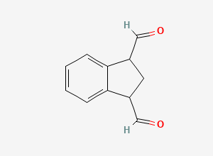 Two-dimensional chemical structure of 2,3-Dihydro-1H-indene-1,3-dicarboxaldehyde, CAS 1186391-64-9