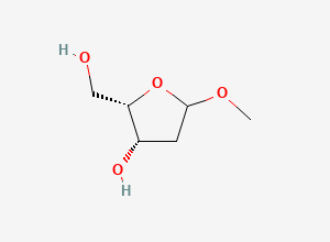 Two-dimensional chemical structure of (2S,3S)-2-(Hydroxymethyl)-5-methoxytetrahydrofuran-3-ol