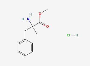 Two-dimensional chemical structure of Phenylalanine, alpha-methyl-, methyl ester, hydrochloride (1:1)