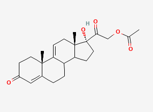 Two-dimensional chemical structure of Hydrocortisone Acetate EP Impurity E/ Anecortave Acetate, CAS 7753-60-8