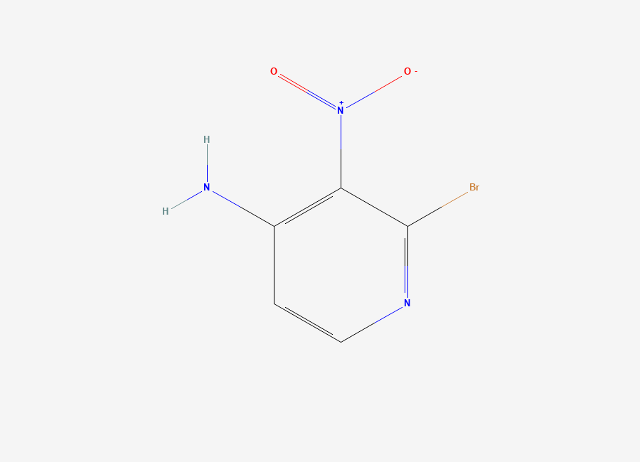 Two-dimensional chemical structure of 2-Bromo-3-nitropyridine-4-amine