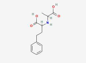 Two-dimensional chemical structure of 2-[(1-Carboxyethyl)amino]-4-phenylbutanoic acid
