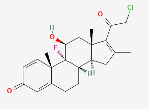 Two-dimensional chemical structure of Clobetasol Propionate EP Impurity B, CAS 1356190-17-4