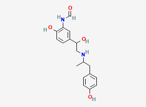 Two-dimensional chemical structure of N-(2-hydroxy-5-(1-hydroxy-2-((1-(4-hydroxyphenyl)propan-2-yl)amino)ethyl)phenyl)formamide, CAS 49861-92-9