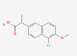 Two-dimensional chemical structure of (S)-5-chloronaproxen