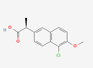 Two-dimensional chemical structure of Naproxen EP Impurity B / (S)-5-Chloro Naproxen, CAS 89617-86-7