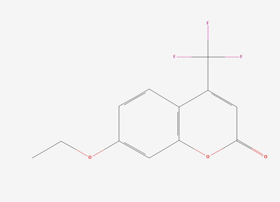 Two-dimensional chemical structure of 7-Ethoxy-4-trifluoromethylcoumarin