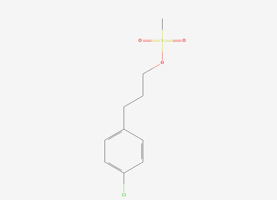 Two-dimensional chemical structure of 3-(4-Chlorophenyl)propyl methanesulfonate, CAS 61440-60-6