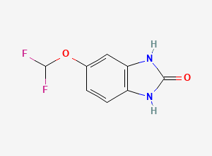 Two-dimensional chemical structure of 5-(Difluoromethoxy)-1,3-dihydro-2H-benzimidazol-2-one, CAS 1806469-15-7