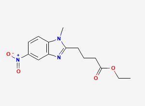 Two-dimensional chemical structure of Bendamustine Nitro Ethyl Ester Impurity, CAS 3543-72-4