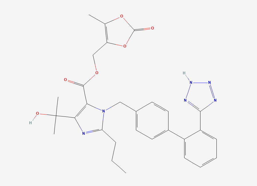 Two-dimensional chemical structure of Olmesartan Medoxomil, CAS 144689-63-4