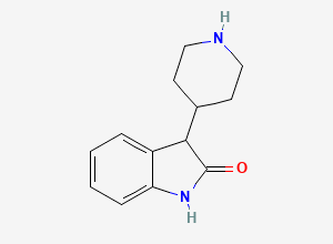 Two-dimensional chemical structure of 3-(Piperidin-4-yl)indolin-2-one