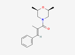 Two-dimensional chemical structure of (E)-1-[(2R,6S)-2,6-dimethylmorpholin-4-yl]-2-methyl-3-phenylprop-2-en-1-one