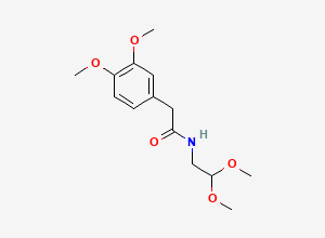 Two-dimensional chemical structure of n-(2,2-Dimethoxyethyl)-2-(3,4-dimethoxyphenyl)acetamide, CAS 73954-34-4