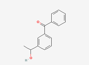 Two-dimensional chemical structure of 3-(1-Hydroxyethyl)benzophenone, CAS 67173-18-6