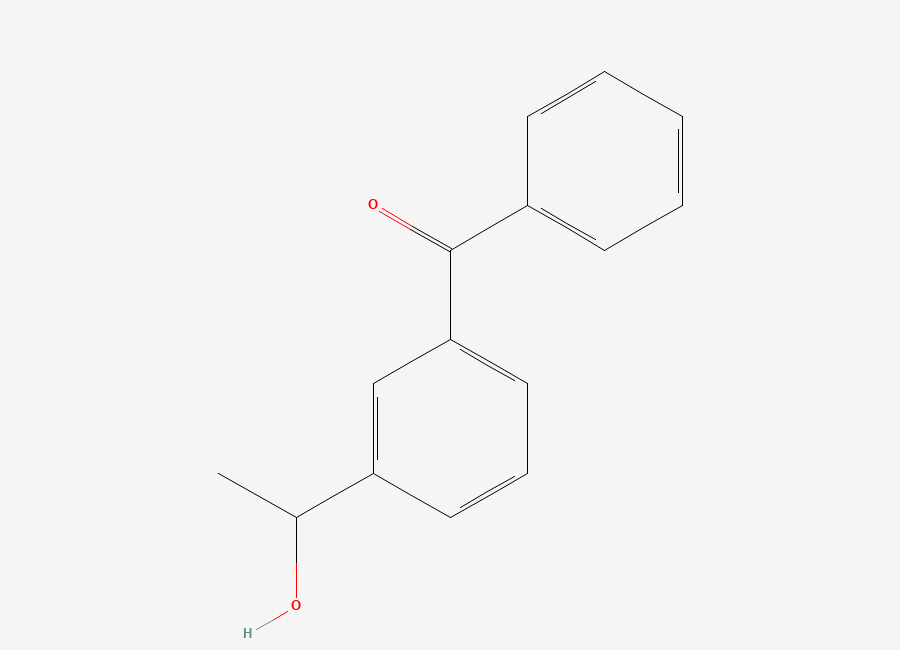 Two-dimensional chemical structure of 3-(1-Hydroxyethyl)benzophenone, CAS 67173-18-6
