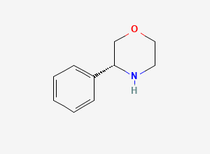 Two-dimensional chemical structure of (R)-3-phenylmorpholine