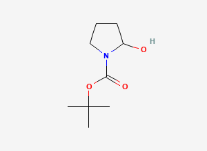 Two-dimensional chemical structure of 1,1-Dimethylethyl 2-hydroxy-1-pyrrolidinecarboxylate