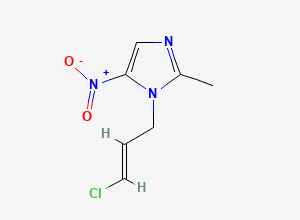 Two-dimensional chemical structure of 1-(3-Chloroallyl)-2-methyl-5-nitro-1H-imidazole, CAS 1384752-15-1