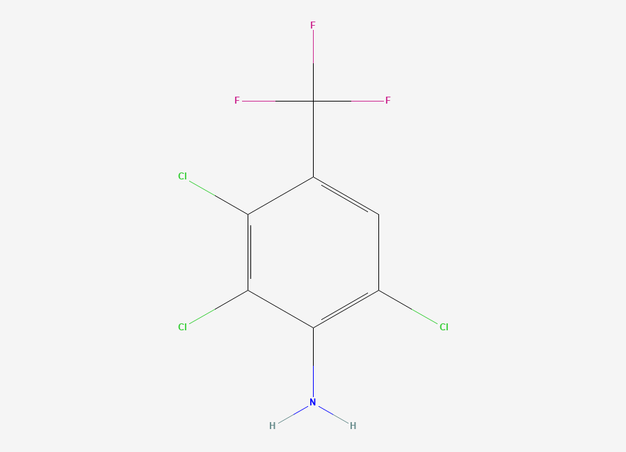 Two-dimensional chemical structure of 2,3,6-Trichloro-4-(trifluoromethyl)aniline