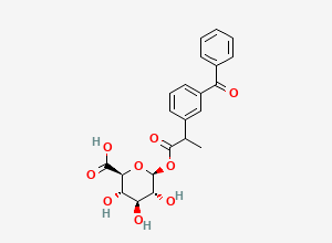 Two-dimensional chemical structure of rac-Ketoprofen Acyl-beta-D-Glucuronide (Mixture of Isomers), CAS 76690-94-3