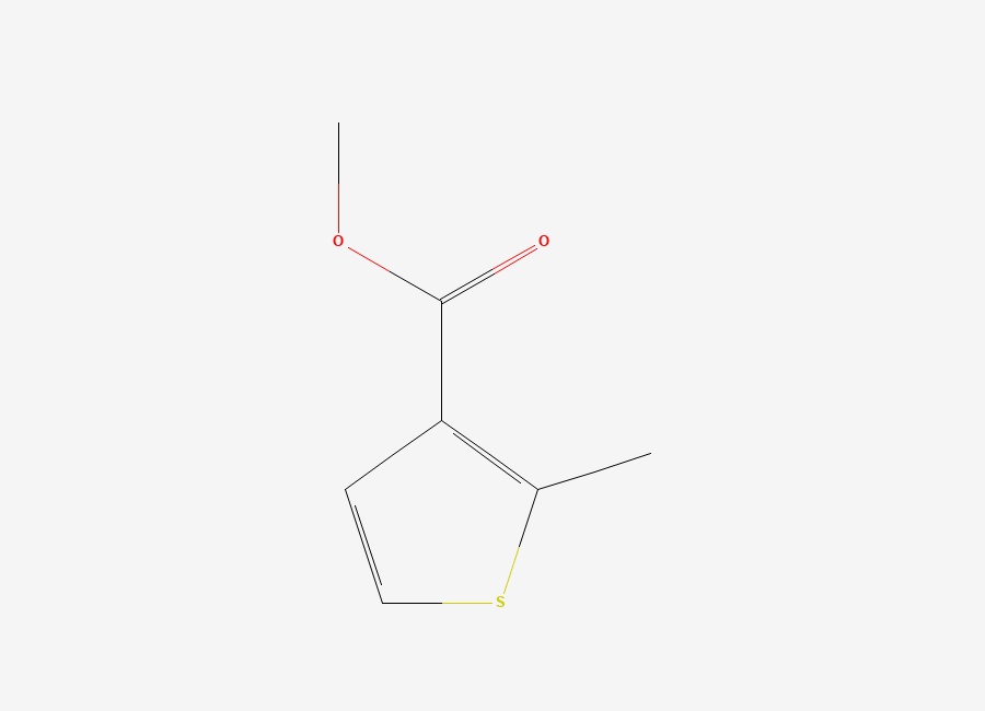 Two-dimensional chemical structure of 3-Thiophenecarboxylic acid, 2-methyl-, methyl ester