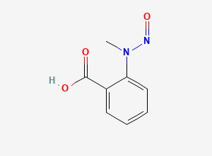 Two-dimensional chemical structure of 2-(Methylnitrosoamino)benzoic acid, CAS 16524-19-9