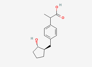 Two-dimensional chemical structure of trans-Hydroxy Loxoprofen, CAS 371753-19-4