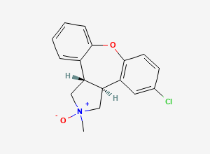 Two-dimensional chemical structure of 1H-Dibenz(2,3:6,7)oxepino(4,5-C)pyrrole, 5-chloro-2,3,3a,12b-tetrahydro-2-methyl-, 2-oxide, (3aR,12bR)-rel-