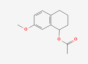 Two-dimensional chemical structure of 1,2,3,4-Tetrahydro-7-methoxy-1-naphthalenol 1-Acetate