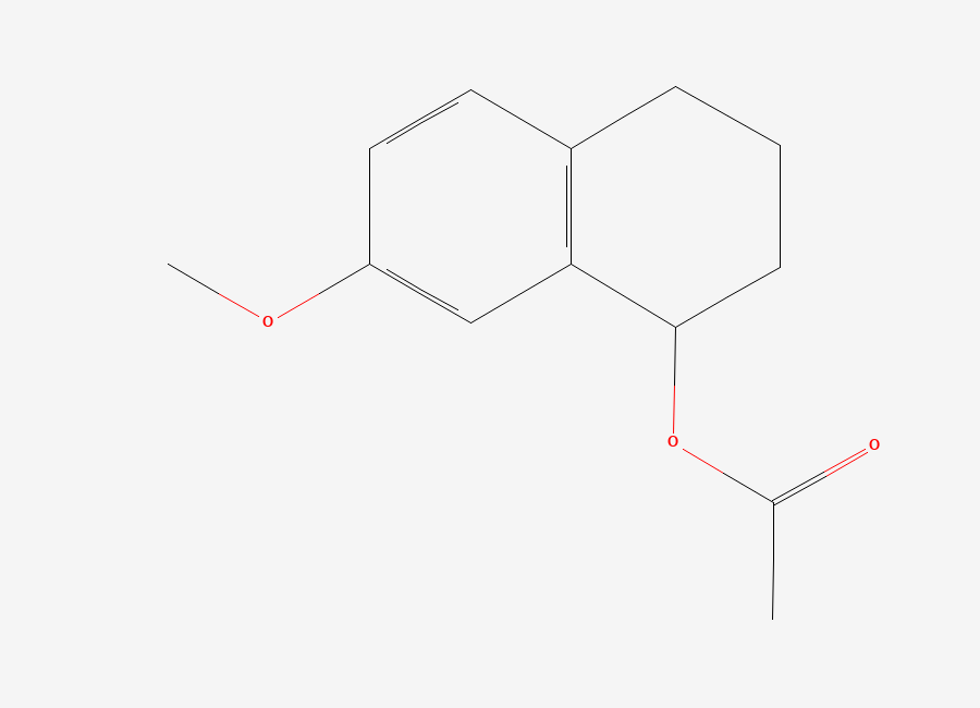 Two-dimensional chemical structure of 1,2,3,4-Tetrahydro-7-methoxy-1-naphthalenol 1-Acetate