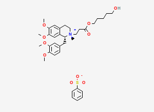 Two-dimensional chemical structure of Cisatracurium EP Impurity F / Cisatracurium cis-Quaternary alcohol (Besylate salt), CAS 1100676-16-1