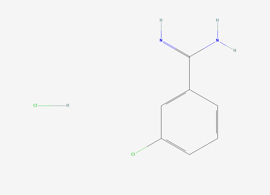 Two-dimensional chemical structure of 3-Chlorobenzene-1-carboximidamide hydrochloride