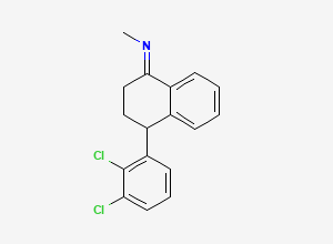 Two-dimensional chemical structure of Sertraline 2,3-Dichloro Imine Impurity/ Sertraline 2,3-Dichloro Tetralone Methanamine Racemate, CAS 340830-05-9