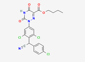 Two-dimensional chemical structure of Diclazuril EP Impurity G/ Diclazuril 6-Carboxylic Acid Butyl Ester (Free Base), CAS 1798004-50-8