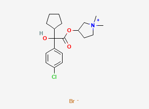 Two-dimensional chemical structure of Glycopyrrolate EP Impurity I / Glycopyrrolate Related Compound I (Bromide Salt), CAS 1404453-68-4