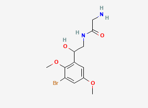 Two-dimensional chemical structure of Midodrine 3-Bromo Impurity, CAS 1797102-13-6